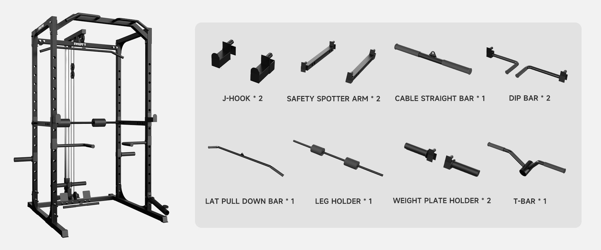 EVOLPOW P2A Brute All-in-One Power Rack Home Gym Package – Evolpow Fitness